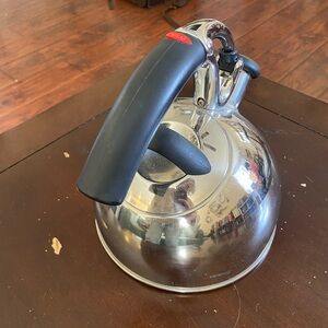 Oxo Stainless Steel Whistling Tea Kettle with Black Handle